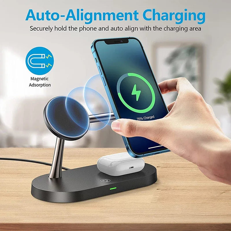 30W 5 In 1 Wireless Charger Stand For iPhone 15 14 13 12 Apple Watch Qi Fast Charging Dock Station for Airpods Pro IWatch 9 8 7
