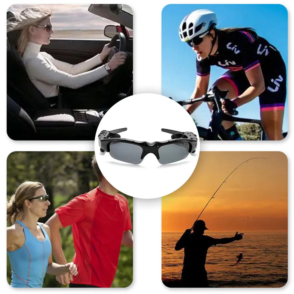 1Pc 5.0 Smart Bluetooth Audio Glasses Outdoor Sports Cycling Surround Sound Headphones Listen To Music Call Polarized Sunglasses