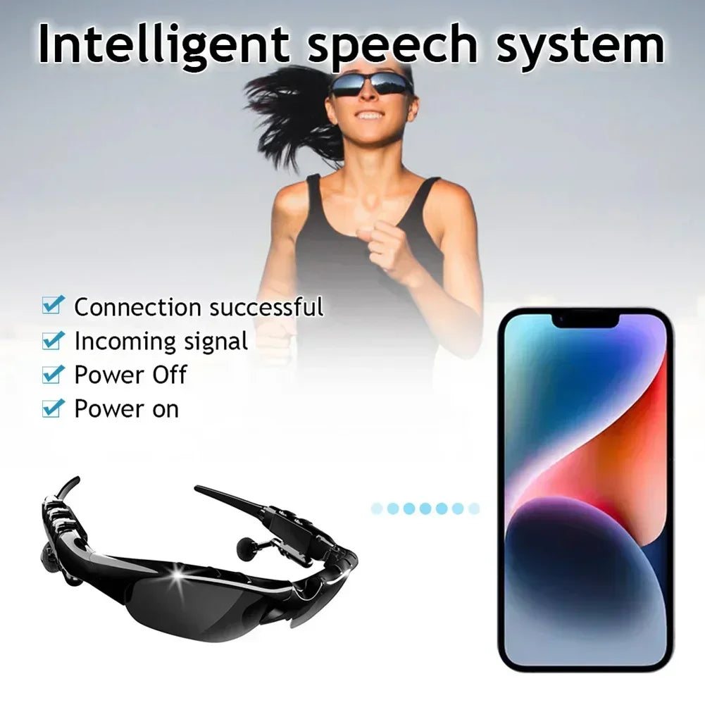 1Pc 5.0 Smart Bluetooth Audio Glasses Outdoor Sports Cycling Surround Sound Headphones Listen To Music Call Polarized Sunglasses
