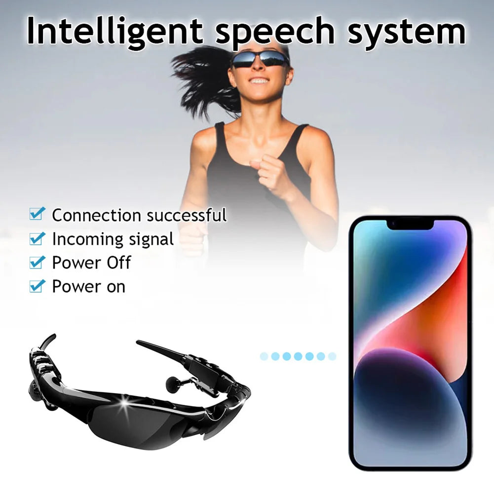 1Pc 5.0 Smart Bluetooth Audio Glasses Outdoor Sports Cycling Surround Sound Headphones Listen To Music Call Polarized Sunglasses