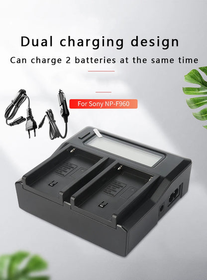 USB input charge 10800mAh NP-F970 NP-F980 F960 F970 Battery power LED Power bank Indicator for Sony F960 F550  F750 F770 MC1500C