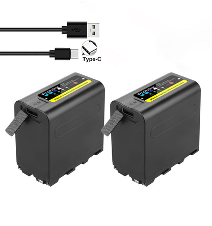 USB input charge 10800mAh NP-F970 NP-F980 F960 F970 Battery power LED Power bank Indicator for Sony F960 F550  F750 F770 MC1500C
