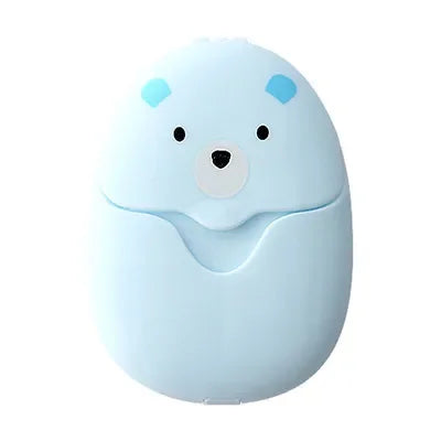 50Pcs Portable Disposable Cleaning Soap Paper New Cartoon Travel Paper Soap Cute Paper Soap Disposable Bear Soap