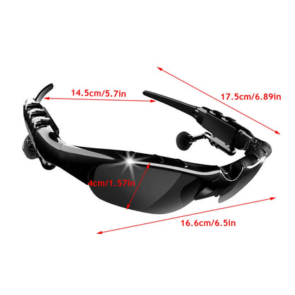 1Pc 5.0 Smart Bluetooth Audio Glasses Outdoor Sports Cycling Surround Sound Headphones Listen To Music Call Polarized Sunglasses
