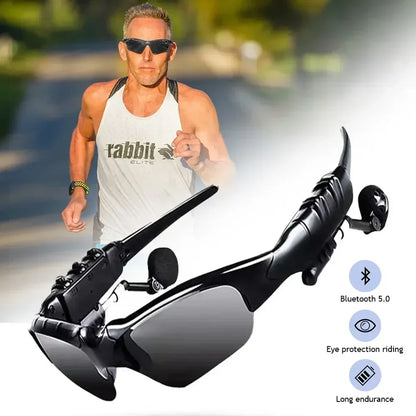 1Pc 5.0 Smart Bluetooth Audio Glasses Outdoor Sports Cycling Surround Sound Headphones Listen To Music Call Polarized Sunglasses
