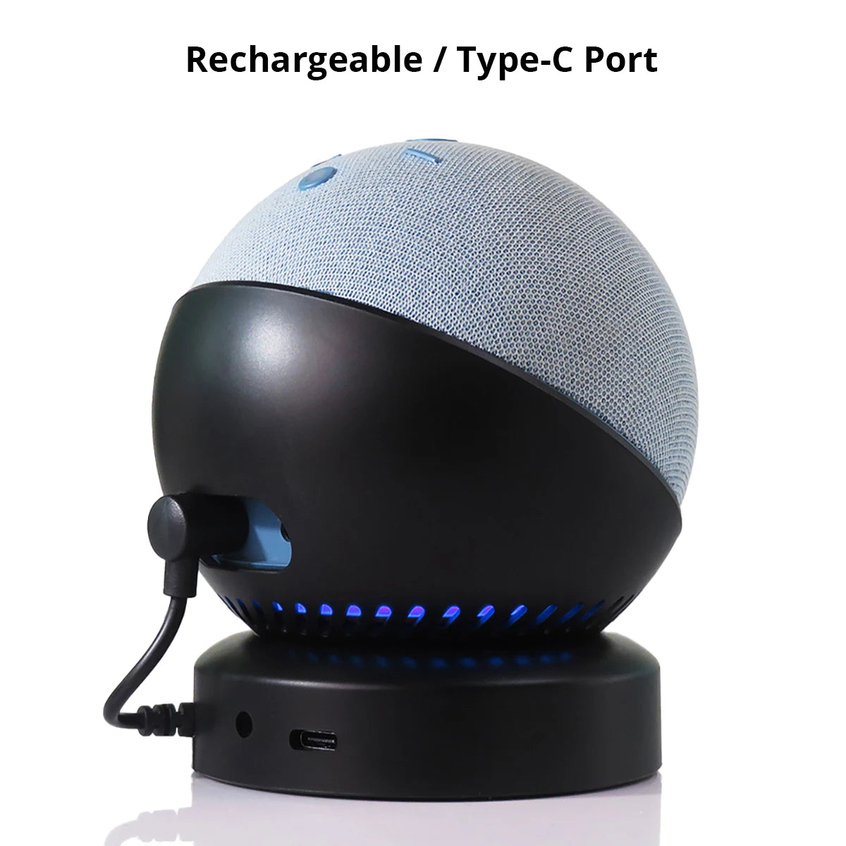 Battery Base for Echo Dot (5th & 4th) Portable Rechargeable External Battery for Smart Alexa Speaker