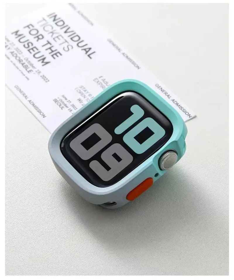 2024 New Bumper Soft Silicone Case For Apple Watch 9 8 7 6 SE 5 Sport Anti-drop Matte Cover For iwatch 49mm 41mm 40mm 44mm 45 mm