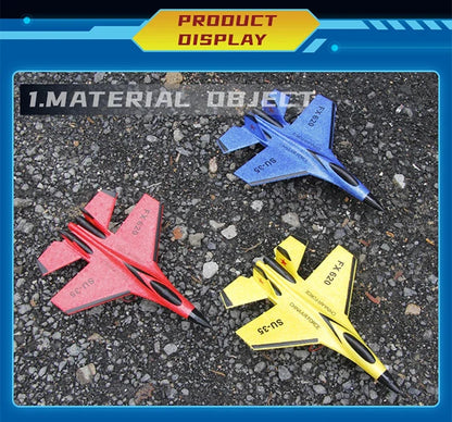 2.4G RC Plane SU35 Aircraft Remote Control Flying Model Glider EPP Foam With LED Lights Toys For Children Airplane Gifts