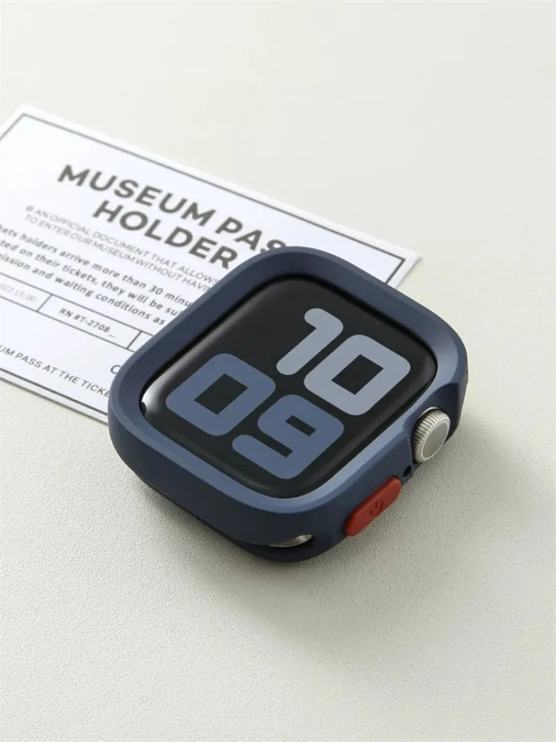 2024 New Bumper Soft Silicone Case For Apple Watch 9 8 7 6 SE 5 Sport Anti-drop Matte Cover For iwatch 49mm 41mm 40mm 44mm 45 mm