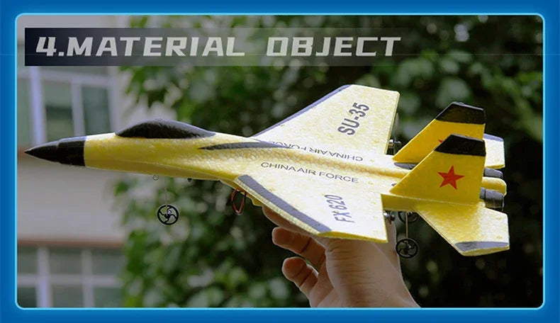 2.4G RC Plane SU35 Aircraft Remote Control Flying Model Glider EPP Foam With LED Lights Toys For Children Airplane Gifts