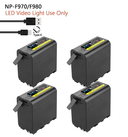 USB input charge 10800mAh NP-F970 NP-F980 F960 F970 Battery power LED Power bank Indicator for Sony F960 F550  F750 F770 MC1500C