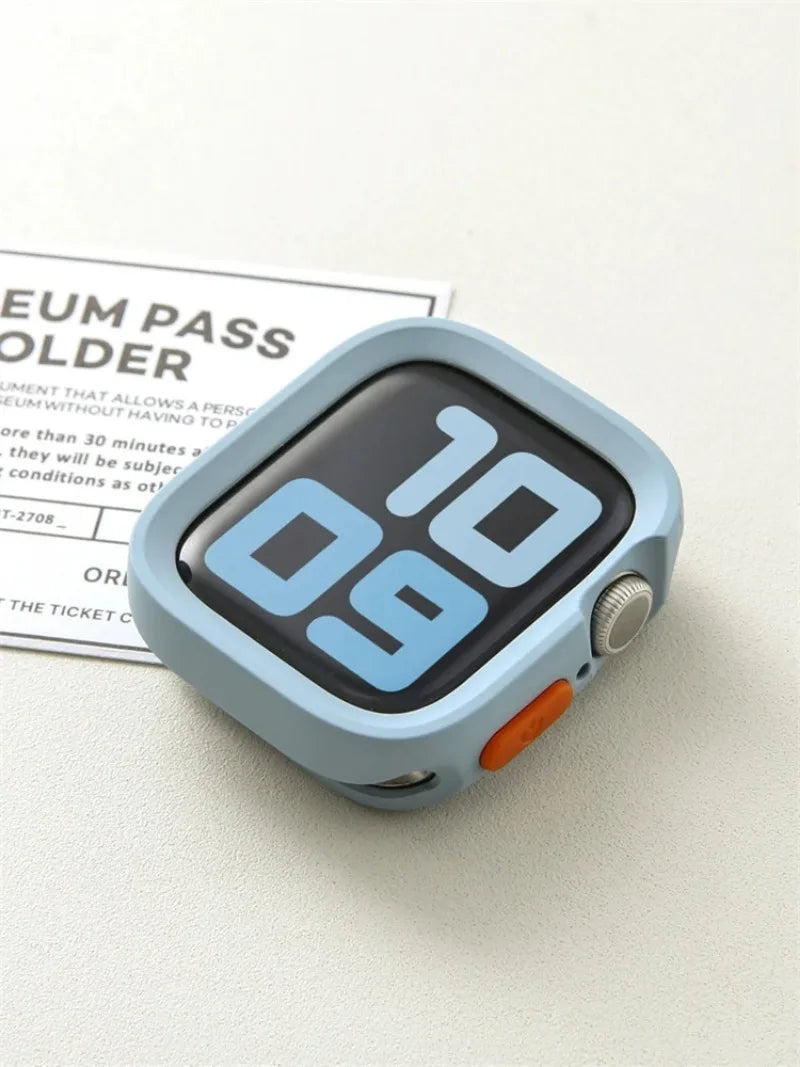 2024 New Bumper Soft Silicone Case For Apple Watch 9 8 7 6 SE 5 Sport Anti-drop Matte Cover For iwatch 49mm 41mm 40mm 44mm 45 mm