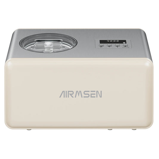 AIRMSEN 2.1 Quart Ice Cream Maker, No Prefreeze Electric Ice Cream Maker with Compressor and LCD Timer for Frozen Yogurt, Sorbet