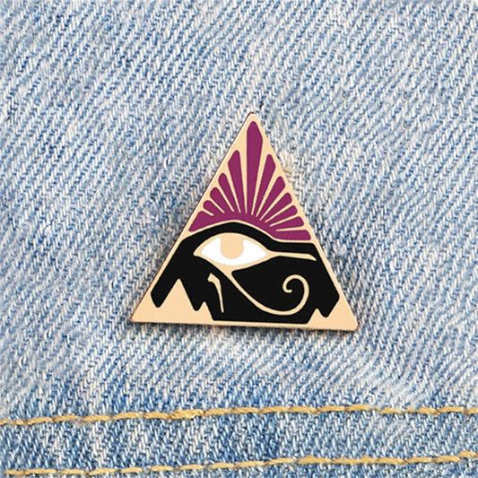 Triangle Eye of Providence Enamel Pins Illuminati All-seeing Eye Brooch Holy Egyptian Pyramid Bag Badge Amulet Jewelry Men Women